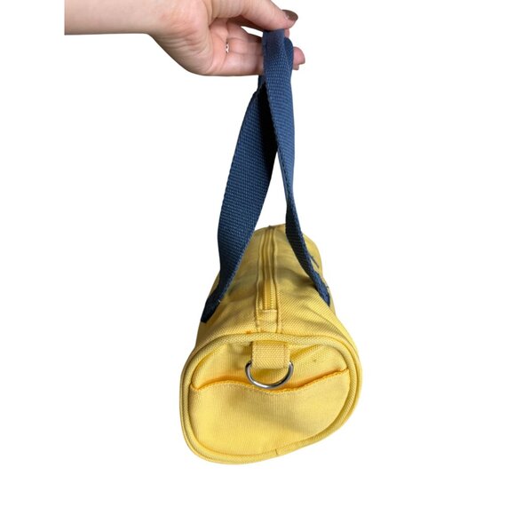 Y2K Mini Yellow Canvas Duffle Shoulder Bag 10" - Picture 3 of 7